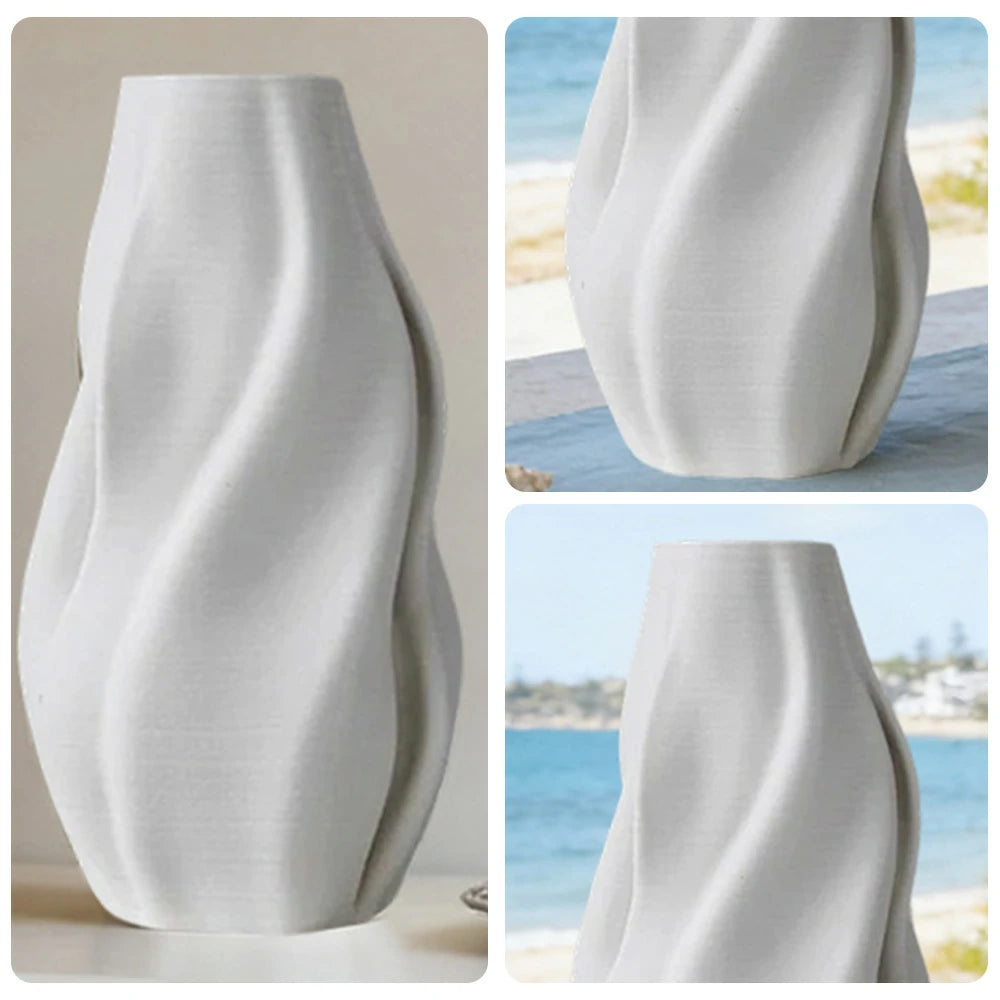 LIVARA Ceramic Vase Ornament Hand-Finished Craft Artistic Home Display Matte Ceramic Stone-Texture Design