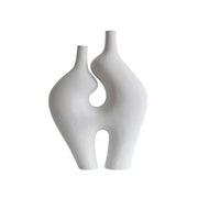 LIVARA Ceramic Vase Ornament High-Fired Ceramic Artistic Home Display Matte Ceramic Handcrafted Stone-Texture Design - White