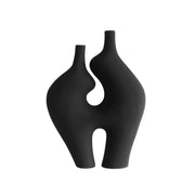 LIVARA Ceramic Vase Ornament High-Fired Ceramic Artistic Home Display Matte Ceramic Handcrafted Stone-Texture Design - Black