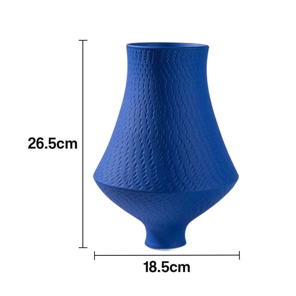 LIVARA Ceramic Vase Ornament Klein Blue Modern Design Artistic Home Decor Matte Ceramic Handcrafted Finish