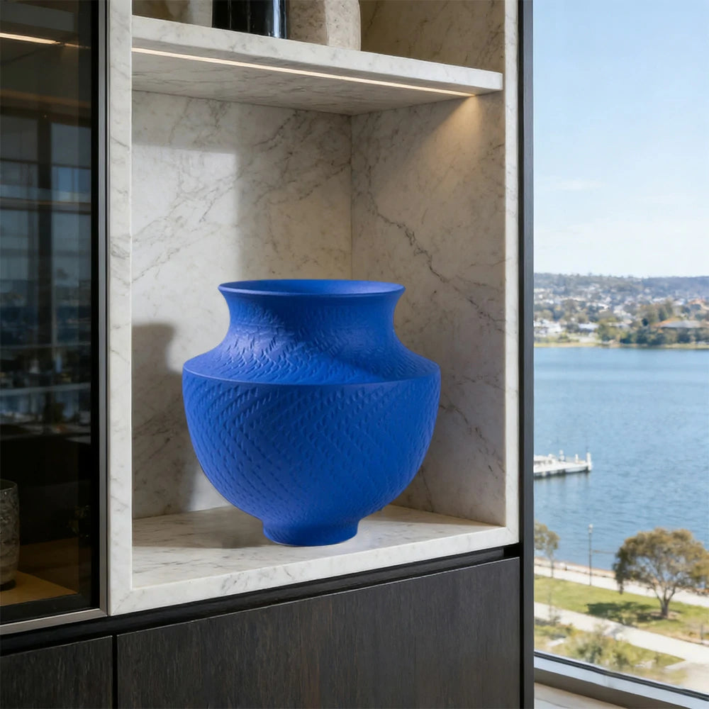 LIVARA Ceramic Vase Ornament Klein Blue Matte Texture High-Fired Ceramic Artistic Display