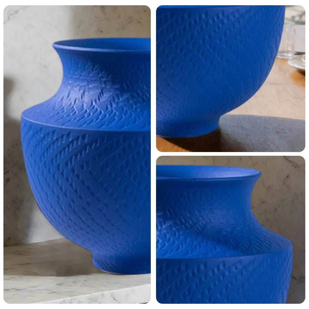 LIVARA Ceramic Vase Ornament Klein Blue Matte Texture High-Fired Ceramic Artistic Display