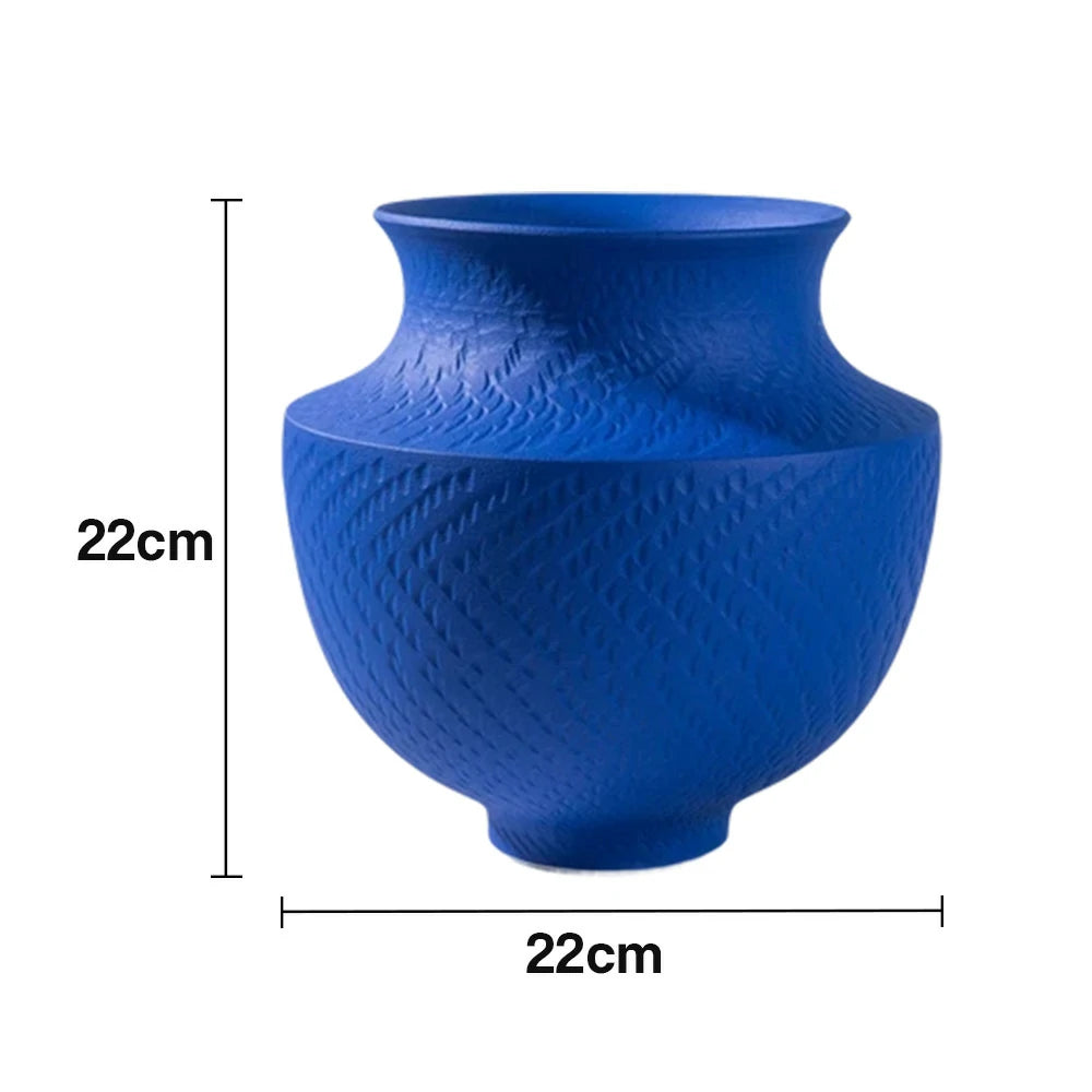 LIVARA Ceramic Vase Ornament Klein Blue Matte Texture High-Fired Ceramic Artistic Display