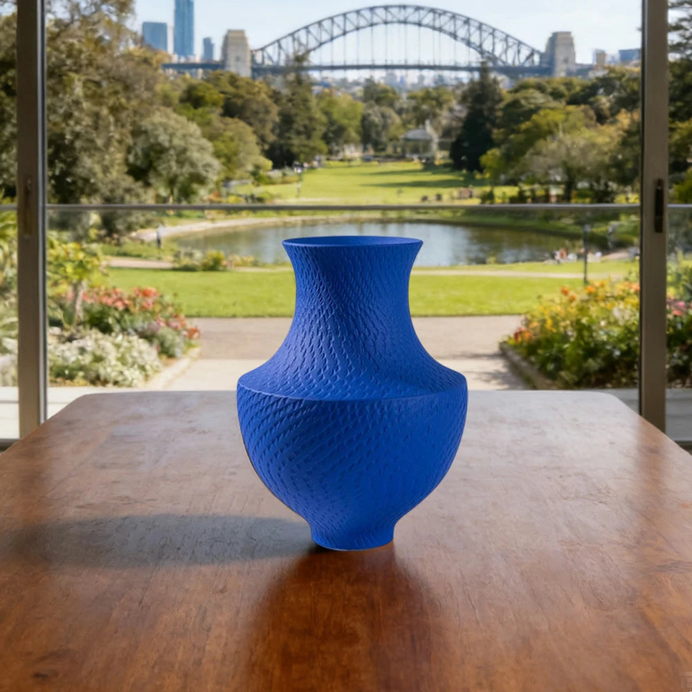 LIVARA Ceramic Vase Ornament Designer Klein Blue Palette Artistic Home Display Matte Ceramic