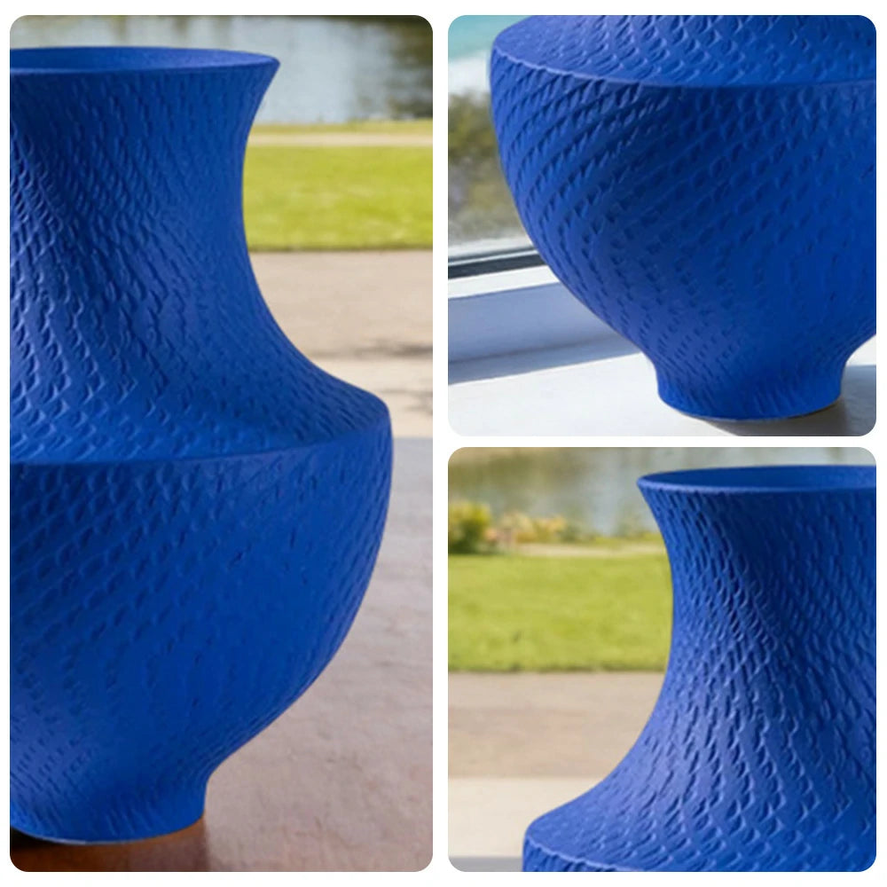 LIVARA Ceramic Vase Ornament Designer Klein Blue Palette Artistic Home Display Matte Ceramic