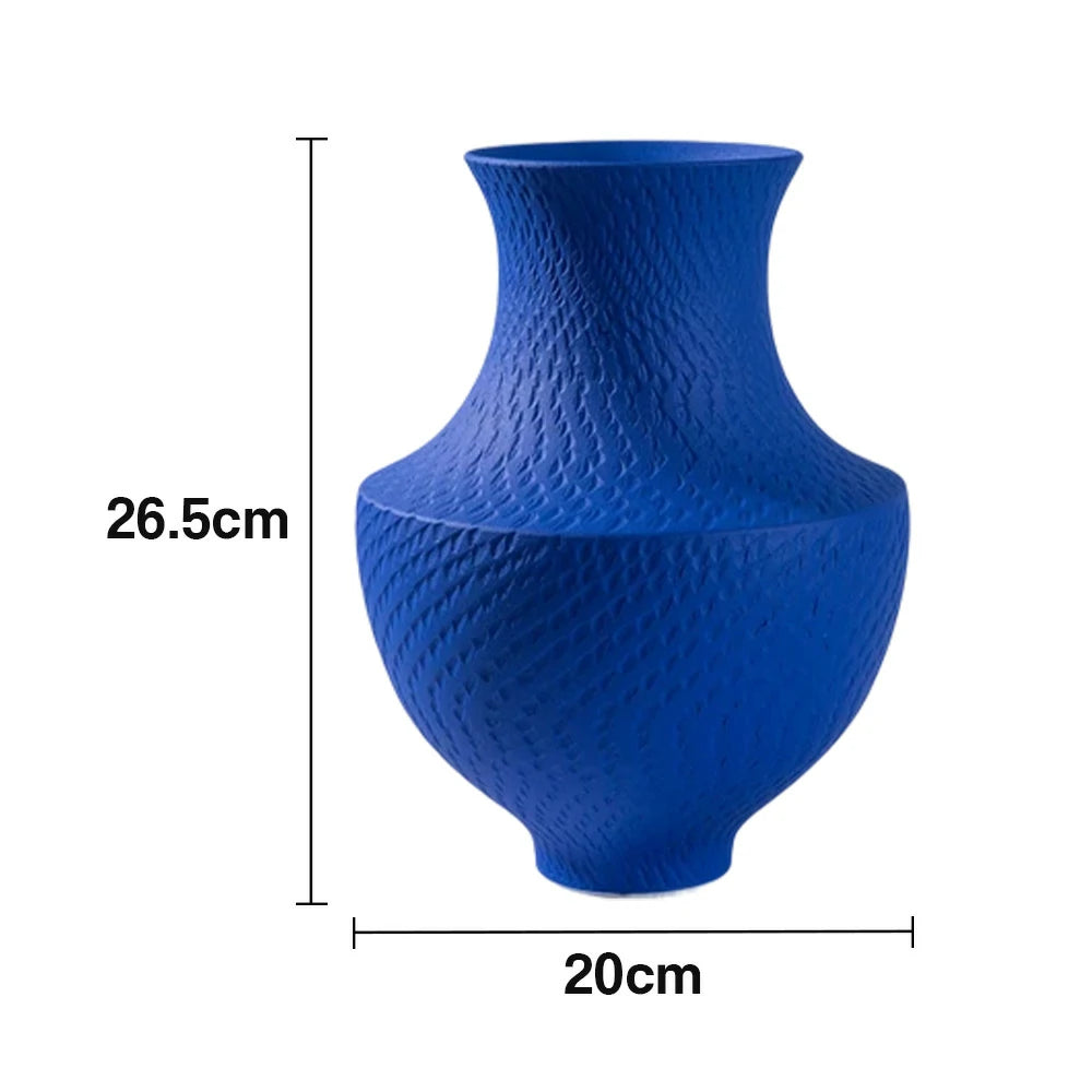 LIVARA Ceramic Vase Ornament Designer Klein Blue Palette Artistic Home Display Matte Ceramic