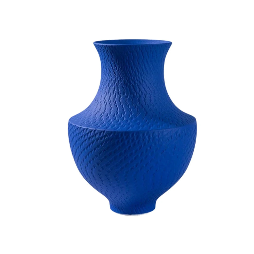LIVARA Ceramic Vase Ornament Designer Klein Blue Palette Artistic Home Display Matte Ceramic