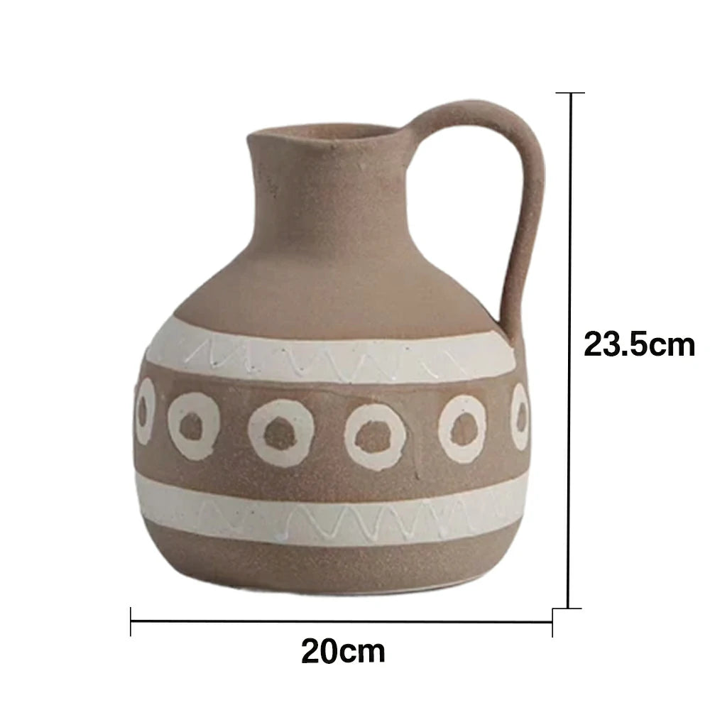 LIVARA Ceramic Vase Ornament Stable Solid Silhouette Artistic Home Display Matte Ceramic Stone-Texture Finish