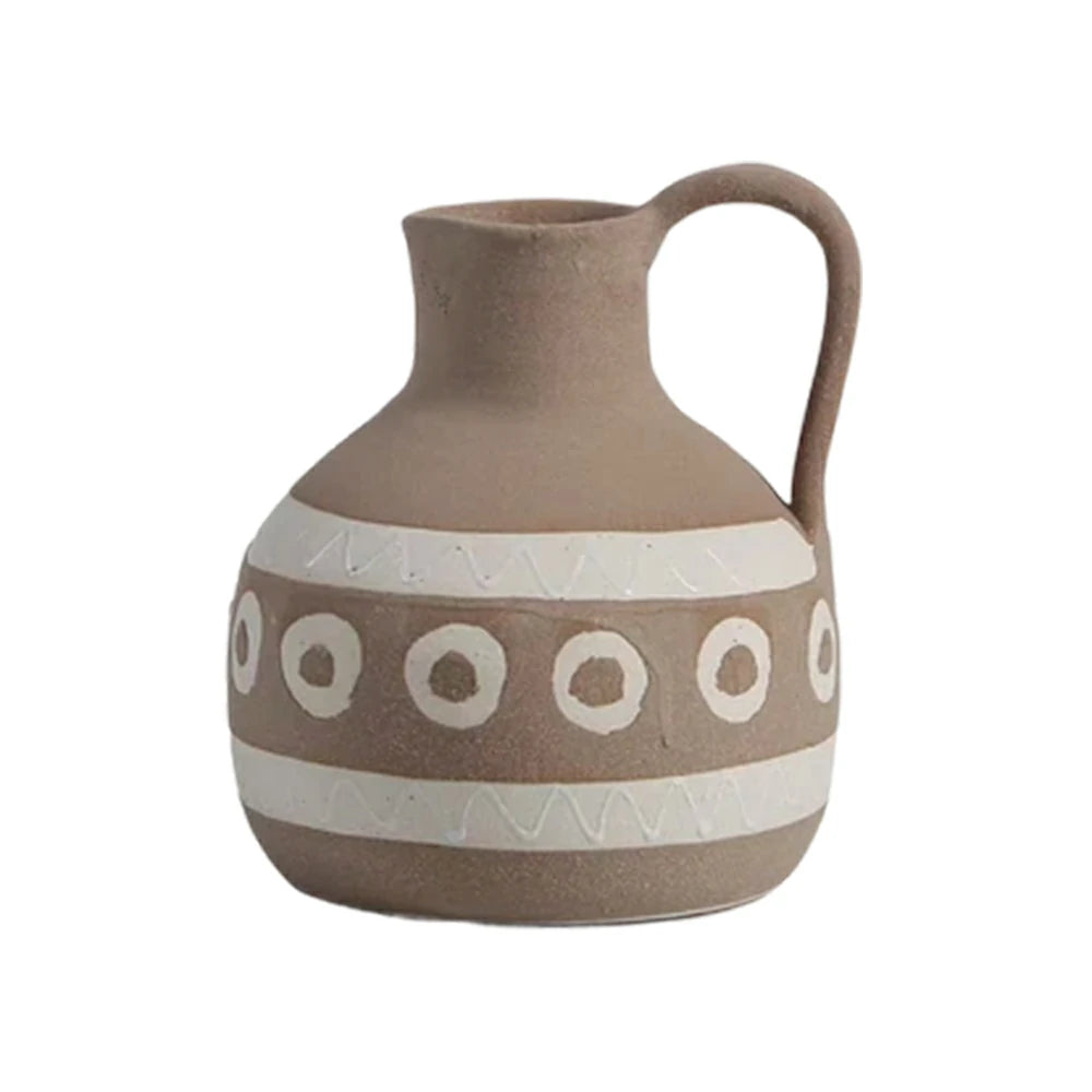 LIVARA Ceramic Vase Ornament Stable Solid Silhouette Artistic Home Display Matte Ceramic Stone-Texture Finish