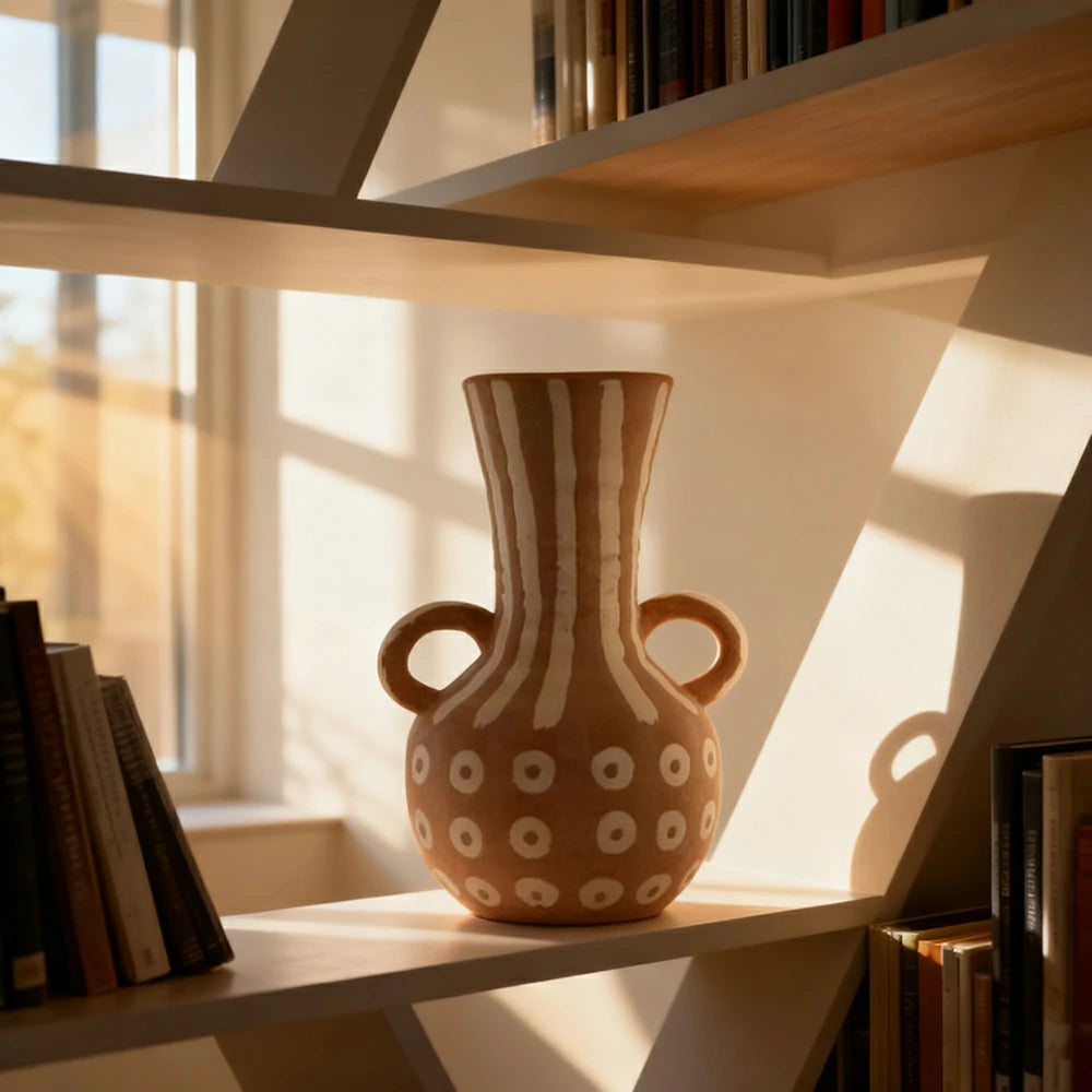 LIVARA Ceramic Vase Ornament Fine Matte Glaze Artistic Decorative Display Matte Ceramic Handcrafted Finish