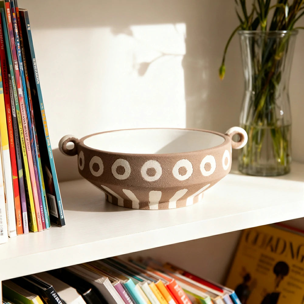 LIVARA Ceramic Vase Ornament Multi-Space Styling Artistic Home Decor Matte Ceramic Stone-Texture Design