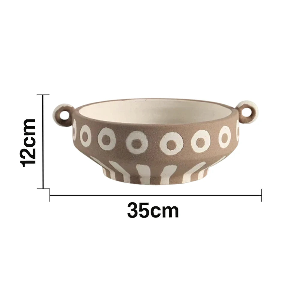 LIVARA Ceramic Vase Ornament Multi-Space Styling Artistic Home Decor Matte Ceramic Stone-Texture Design