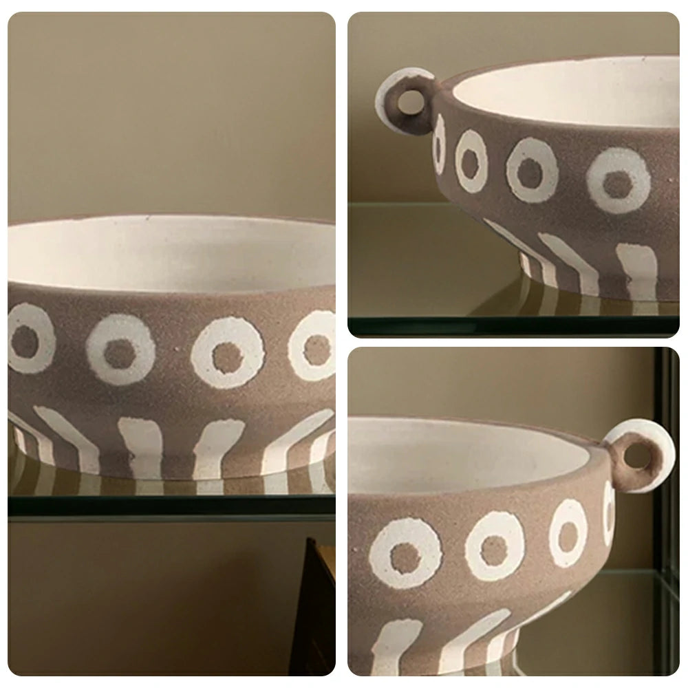 LIVARA Ceramic Vase Ornament Multi-Space Styling Artistic Home Decor Matte Ceramic Stone-Texture Design