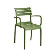 LIVARA Dining Chair - Ergonomic Curved Backrest, One-Piece Reinforced Frame, Durable Water-Resistant Shell, Armrest or Armless Options - Green