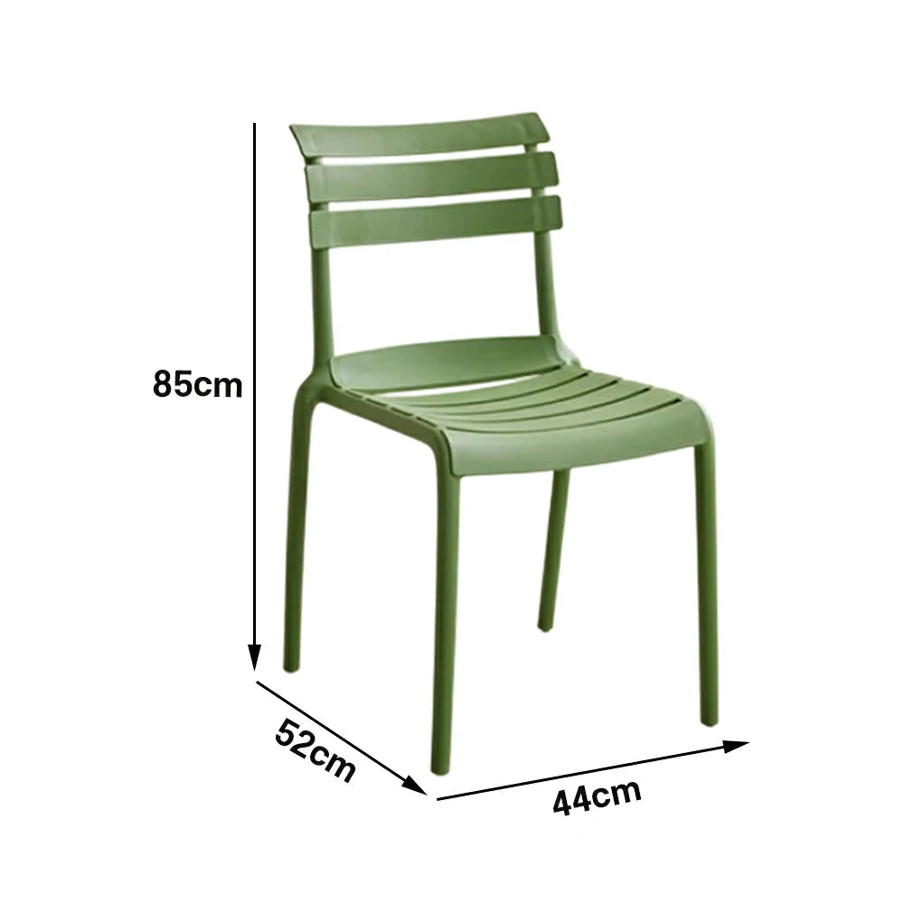 LIVARA Dining Chair - Ergonomic Curved Backrest, One-Piece Reinforced Frame, Durable Water-Resistant Shell, Armrest or Armless Options - Green