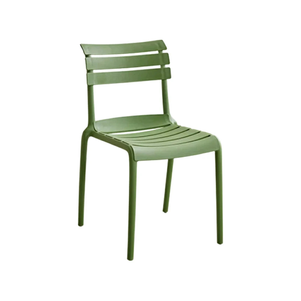 LIVARA Dining Chair - Ergonomic Curved Backrest, One-Piece Reinforced Frame, Durable Water-Resistant Shell, Armrest or Armless Options - Green