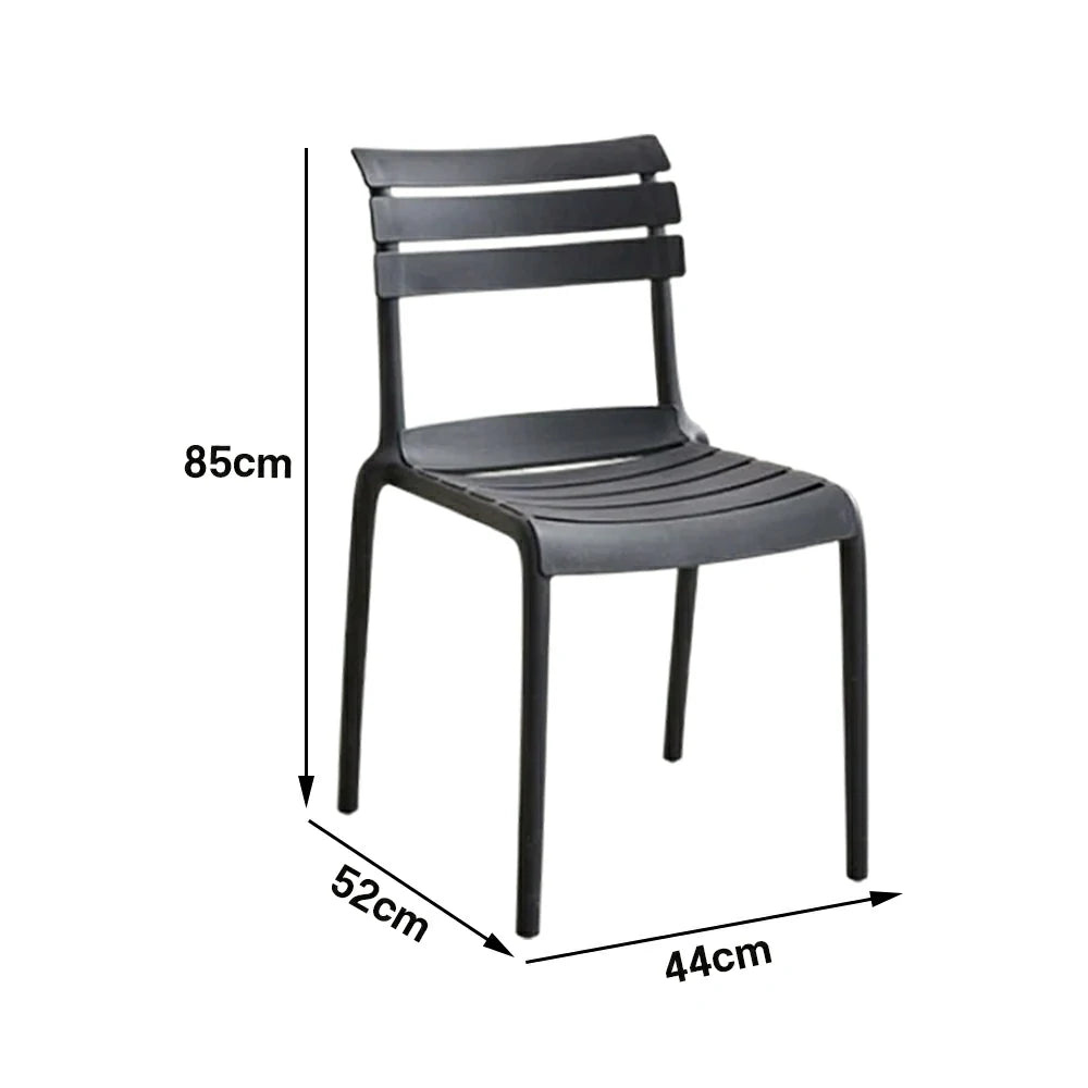LIVARA Dining Chair - Ergonomic Curved Backrest, One-Piece Reinforced Frame, Durable Water-Resistant Shell, Armrest or Armless Options - Black