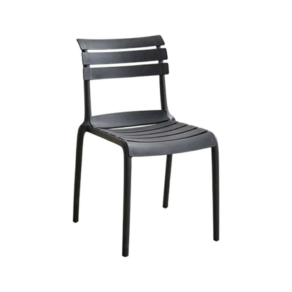 LIVARA Dining Chair - Ergonomic Curved Backrest, One-Piece Reinforced Frame, Durable Water-Resistant Shell, Armrest or Armless Options - Black