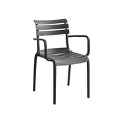 LIVARA Dining Chair - Ergonomic Curved Backrest, One-Piece Reinforced Frame, Durable Water-Resistant Shell, Armrest or Armless Options - Black