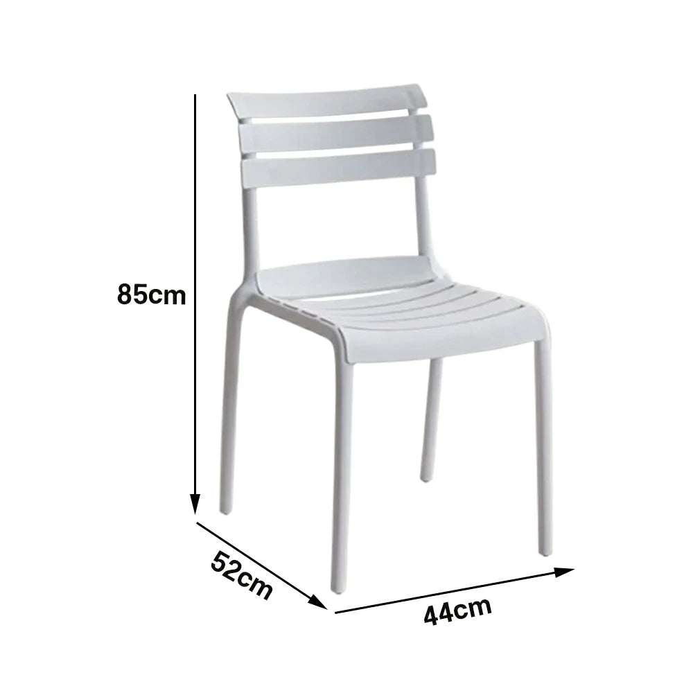 LIVARA Dining Chair - Ergonomic Curved Backrest, One-Piece Reinforced Frame, Durable Water-Resistant Shell, Armrest or Armless Options - White