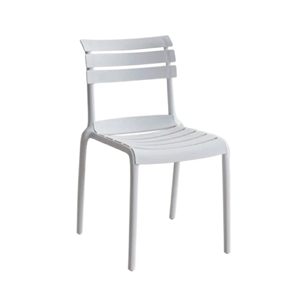 LIVARA Dining Chair - Ergonomic Curved Backrest, One-Piece Reinforced Frame, Durable Water-Resistant Shell, Armrest or Armless Options - White