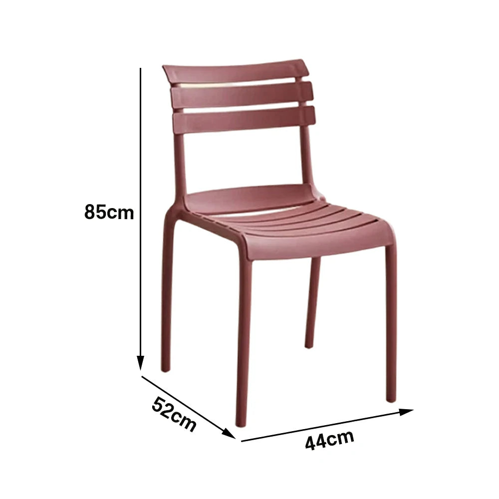 LIVARA Dining Chair - Ergonomic Curved Backrest, One-Piece Reinforced Frame, Durable Water-Resistant Shell, Armrest or Armless Options - Red