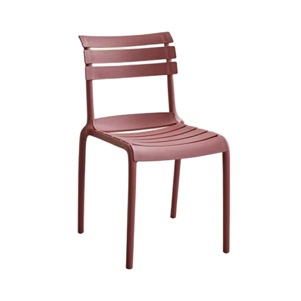 LIVARA Dining Chair - Ergonomic Curved Backrest, One-Piece Reinforced Frame, Durable Water-Resistant Shell, Armrest or Armless Options - Red