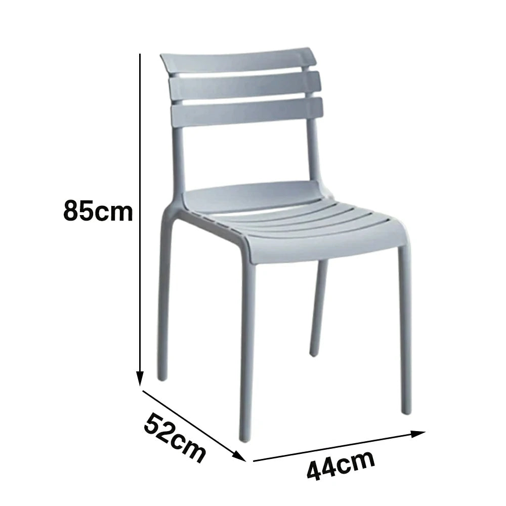 LIVARA Dining Chair - Ergonomic Curved Backrest, One-Piece Reinforced Frame, Durable Water-Resistant Shell, Armrest or Armless Options - Grey