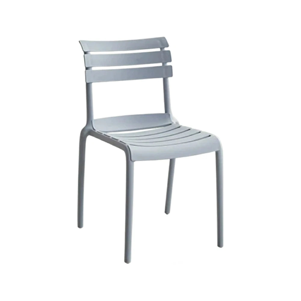LIVARA Dining Chair - Ergonomic Curved Backrest, One-Piece Reinforced Frame, Durable Water-Resistant Shell, Armrest or Armless Options - Grey