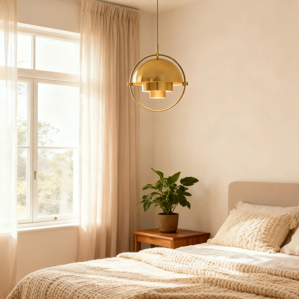 LIVARA 28/32cm Pendant Light Modern Adjustable Brushed Metal Shade Multi-layer Metal Structure Soft Light Diffusion & Exquisite Craftsmanship - Gold