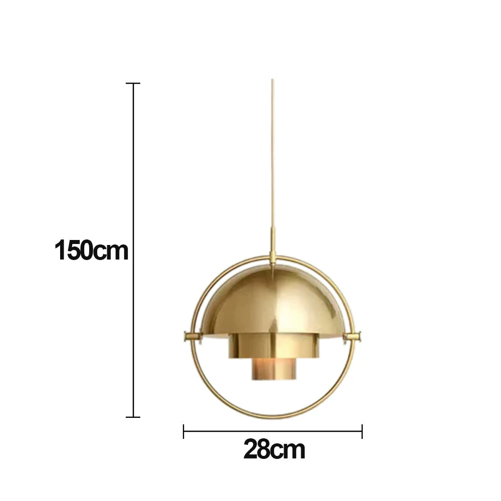 LIVARA 28/32cm Pendant Light Modern Adjustable Brushed Metal Shade Multi-layer Metal Structure Soft Light Diffusion & Exquisite Craftsmanship - Gold