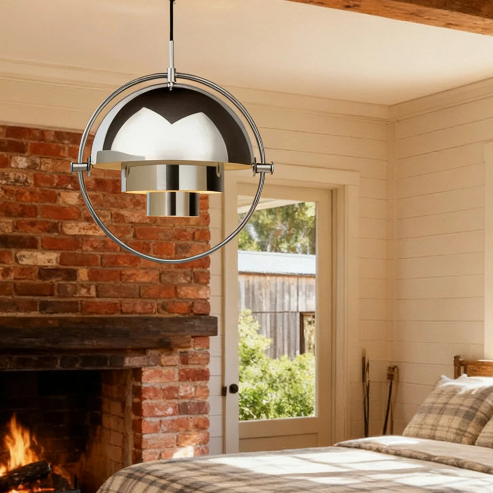 LIVARA 28/32cm Pendant Light Modern Adjustable Brushed Metal Shade Multi-layer Metal Structure Soft Light Diffusion & Exquisite Craftsmanship - Silver