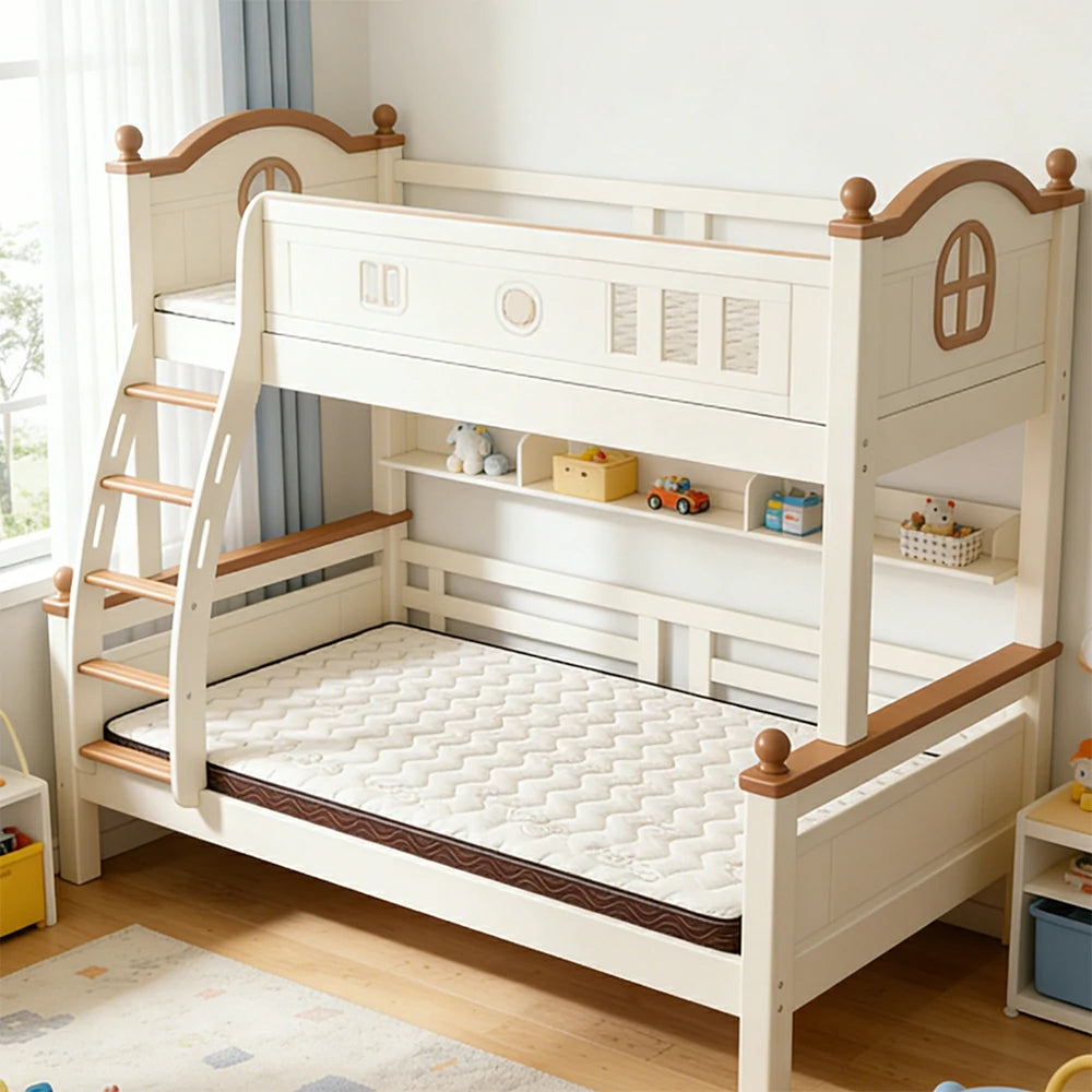 LIVARA Bunk Bed Mattress 10cm - Anti-Mite Fabric, 7cm Natural Jute Core, Firm Support, Breathable & Durable - Brown Edge