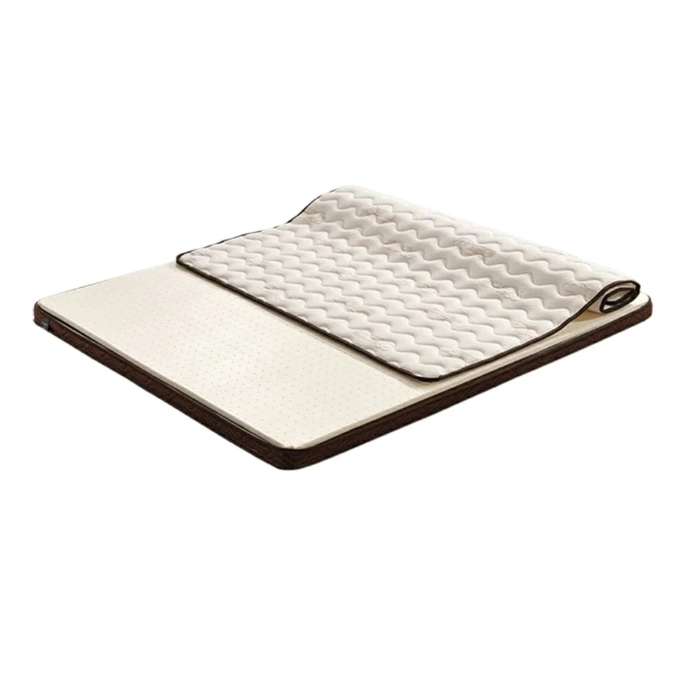 LIVARA Bunk Bed Mattress 10cm - Anti-Mite Fabric, 7cm Natural Jute Core, Firm Support, Breathable & Durable - Brown Edge