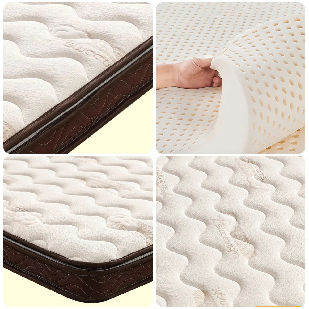 LIVARA Latex Coir Mattress 120/150/180cm - 10cm Thick, Resilient Support, Antibacterial, Breathable Cotton Surface, Safe Rounded Corners
