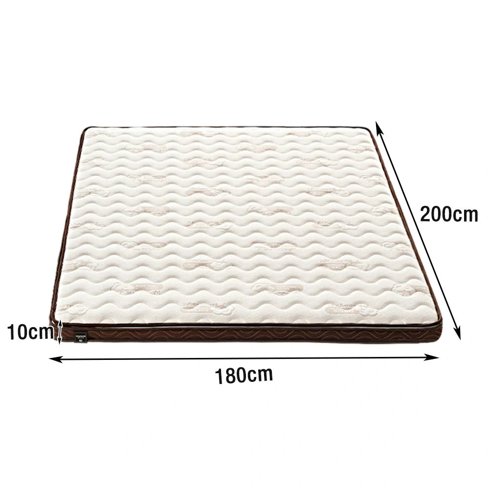 LIVARA Foldable Latex Coir Mattress 120/150/180cm - 10cm Thick, Resilient Support, Antibacterial, Breathable Cotton Surface, Safe Rounded Corners