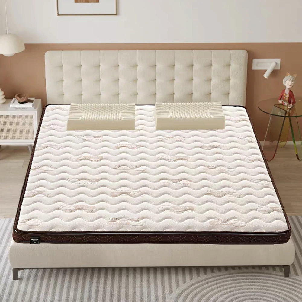 LIVARA Foldable Latex Coir Mattress 120/150/180cm - 8cm Thick, Resilient Support, Antibacterial, Breathable Cotton Surface, Safe Rounded Corners
