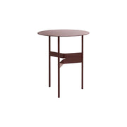 LIVARA Modern Side Table - Powder-Coated Steel Frame - Scratch & Rust Resistant - Compact Multi-Use Accent Table - Red
