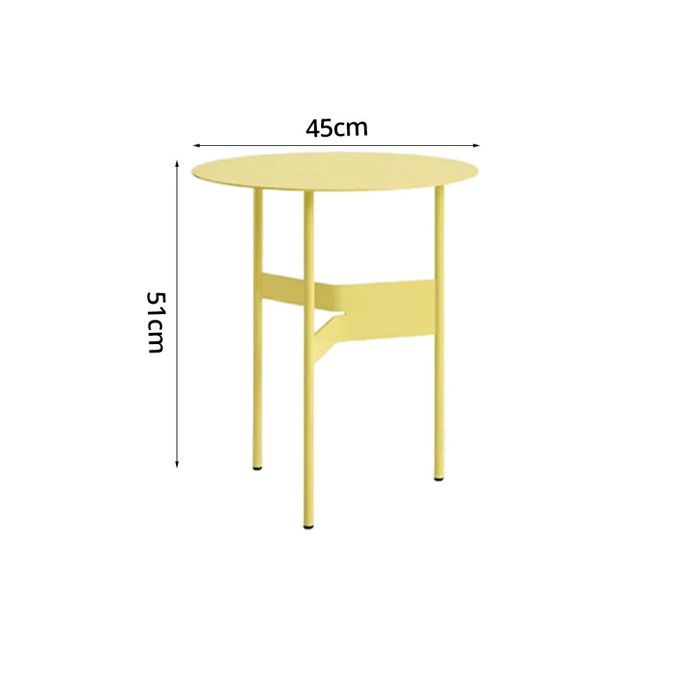 LIVARA Modern Side Table - Powder-Coated Steel Frame - Scratch & Rust Resistant - Compact Multi-Use Accent Table - Yellow