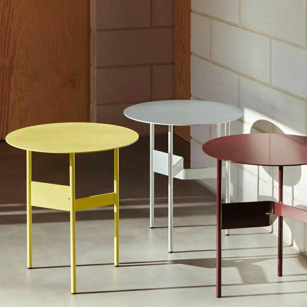 LIVARA Modern Side Table - Powder-Coated Steel Frame - Scratch & Rust Resistant - Compact Multi-Use Accent Table - Silver