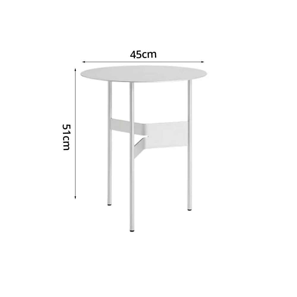 LIVARA Modern Side Table - Powder-Coated Steel Frame - Scratch & Rust Resistant - Compact Multi-Use Accent Table - Silver