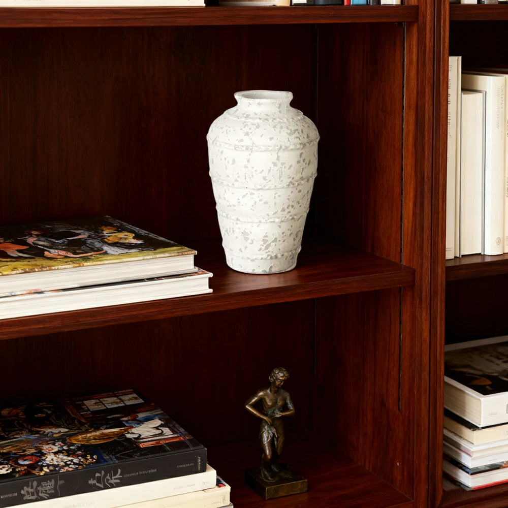 LIVARA Ceramic Vase Ornament Minimal Branch-Textured Vessel Not Suitable for Water Artistic Home Display Matte Ceramic Stone-Texture Finish