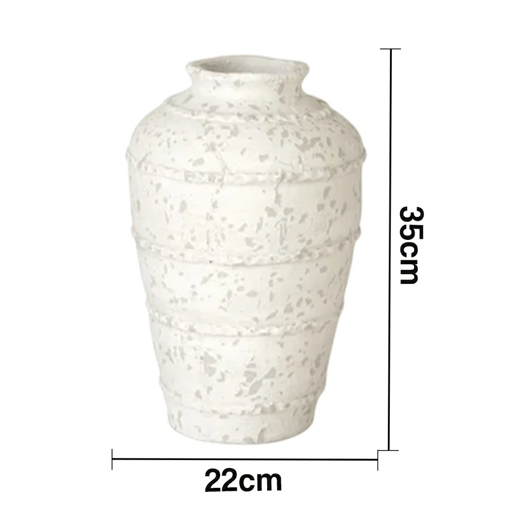 LIVARA Ceramic Vase Ornament Minimal Branch-Textured Vessel Not Suitable for Water Artistic Home Display Matte Ceramic Stone-Texture Finish