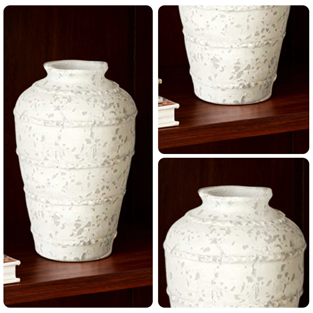 LIVARA Ceramic Vase Ornament Minimal Branch-Textured Vessel Not Suitable for Water Artistic Home Display Matte Ceramic Stone-Texture Finish