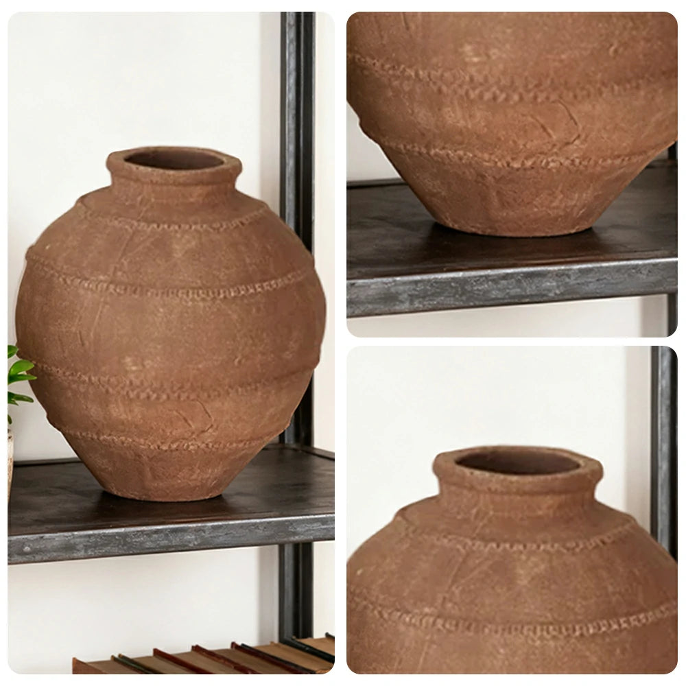 LIVARA Ceramic Vase Ornament Subtle Branch Pattern Form Designed for Dry Styling Matte Ceramic Decorative Object