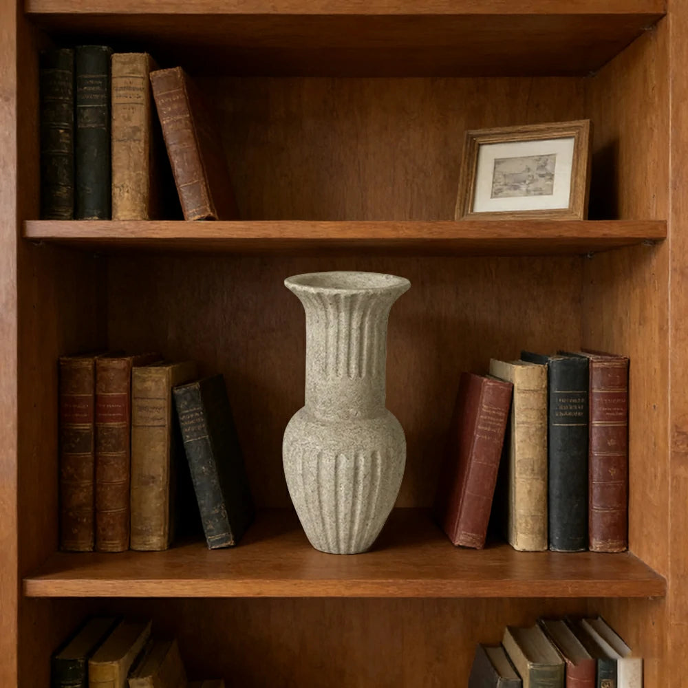 LIVARA Ceramic Vase Ornament Rustic Coarse Pottery Vessel Not Suitable for Water Artistic Home Display Raw Textured Finish