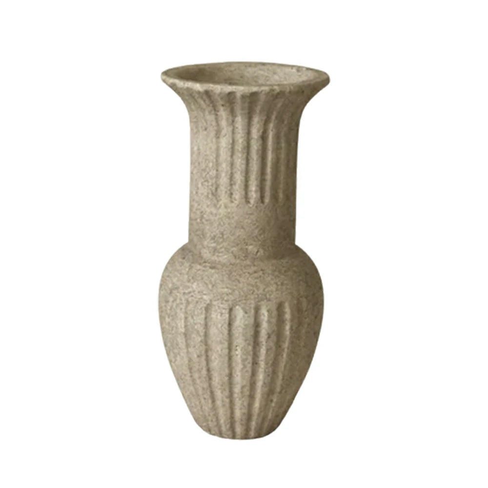 LIVARA Ceramic Vase Ornament Rustic Coarse Pottery Vessel Not Suitable for Water Artistic Home Display Raw Textured Finish