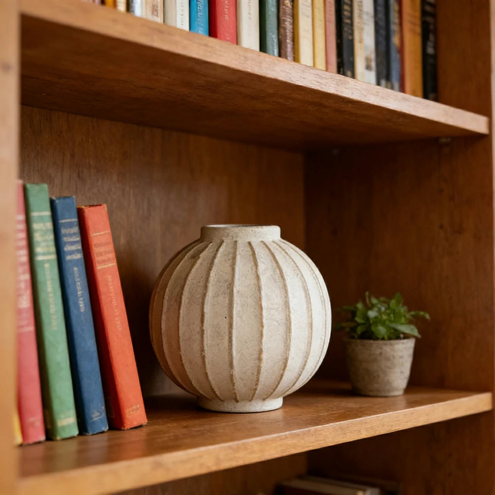 LIVARA Ceramic Vase Ornament Moonward Coarse Pottery Display Vessel Not Recommended for Water Decorative Art Object