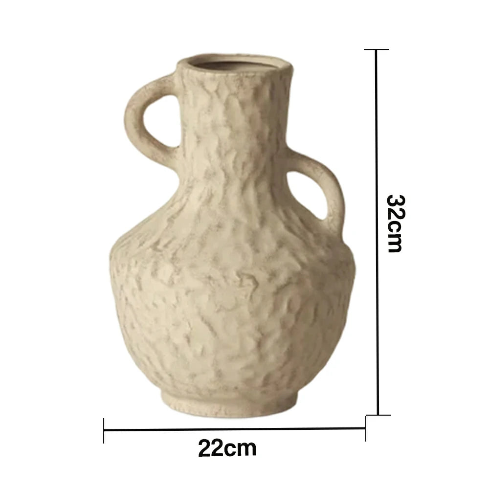 LIVARA Ceramic Vase Ornament Flowing Autumn-Water Pattern Form Decorative Art Vessel Matte Ceramic