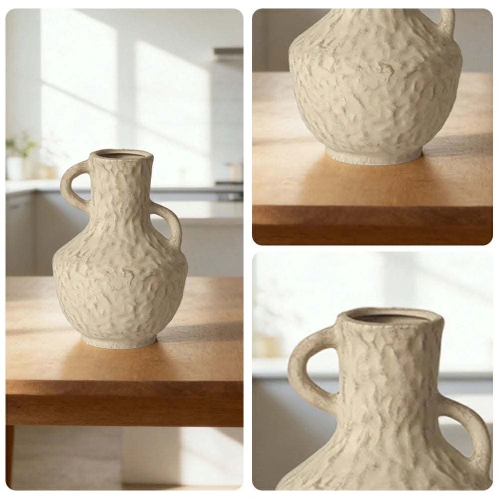 LIVARA Ceramic Vase Ornament Flowing Autumn-Water Pattern Form Decorative Art Vessel Matte Ceramic